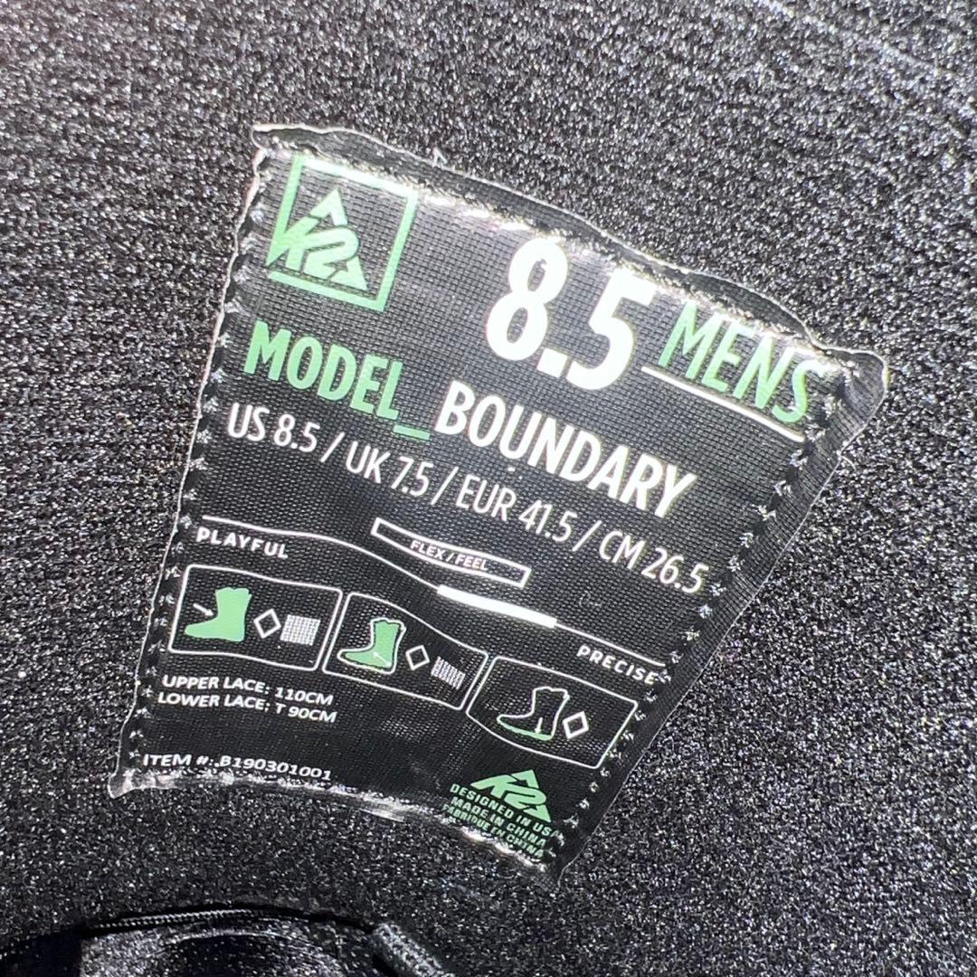 1回使用 美品 26.5cm K2 BOUNDARY ダブルBOA スノボブーツ