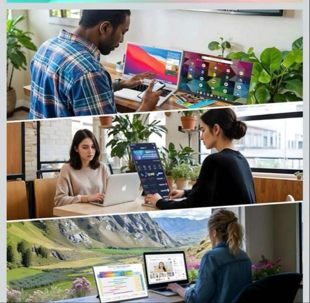 モバイルモニター 15.6 360°回転モニター 取り外し可能