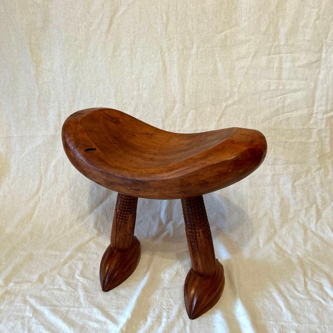 椅子　スツール　アフリカ製　木製　アンティーク　民芸品　工芸品　民族　民族雑貨