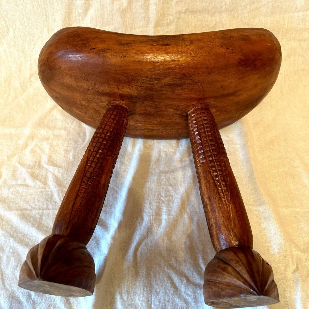 椅子　スツール　アフリカ製　木製　アンティーク　民芸品　工芸品　民族　民族雑貨