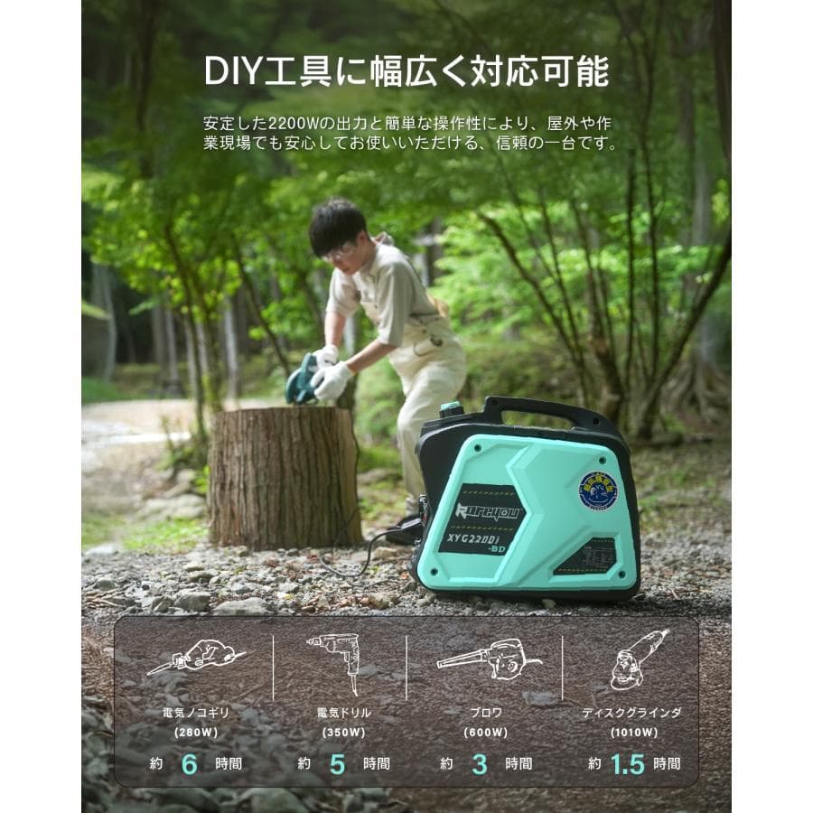 新仕様kareyouガス・ガソリン両用発電機★インバーター発電機静音式 カセット