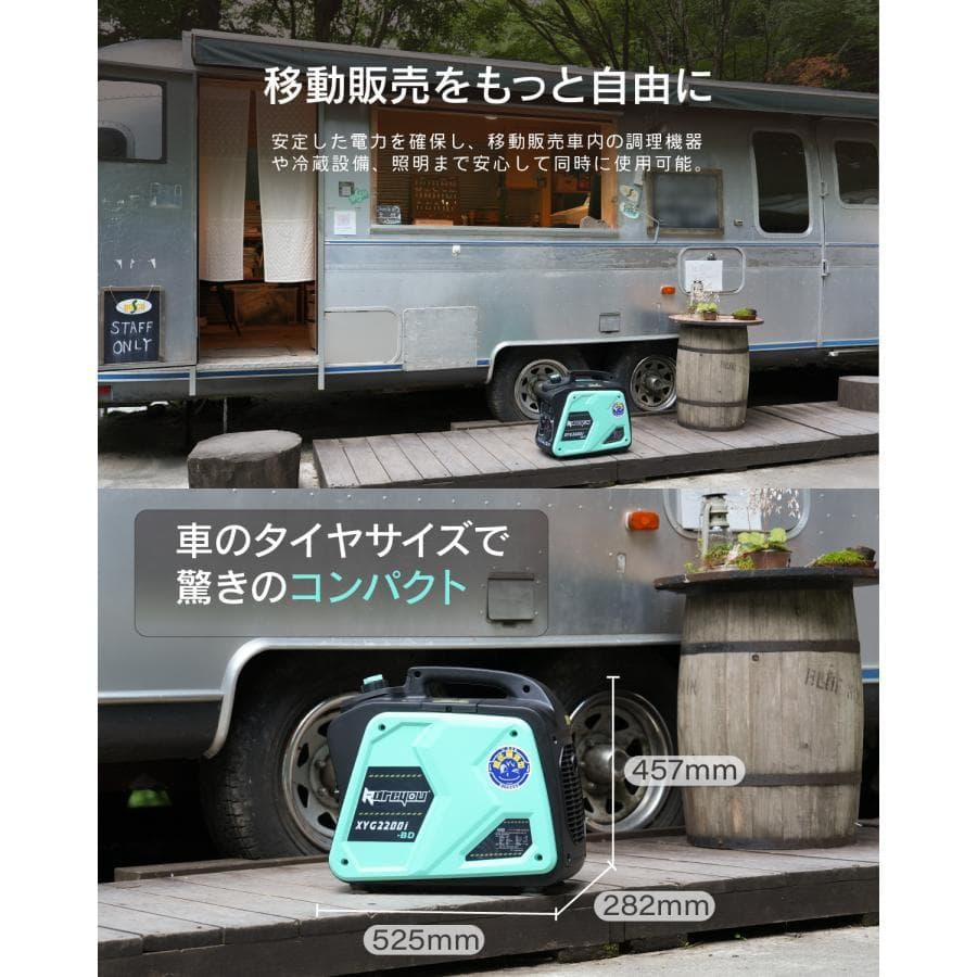 新仕様kareyouガス・ガソリン両用発電機★インバーター発電機静音式 カセット