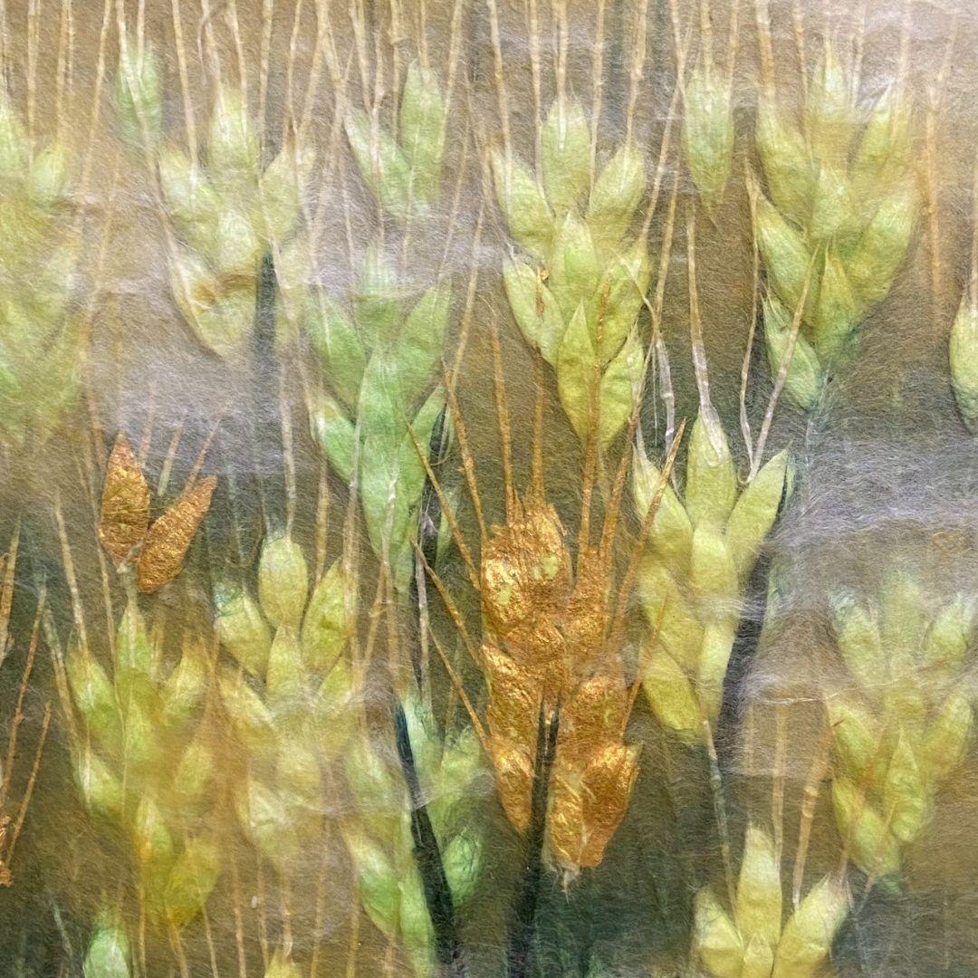 『麦』山内一生作 小原和紙工芸 額