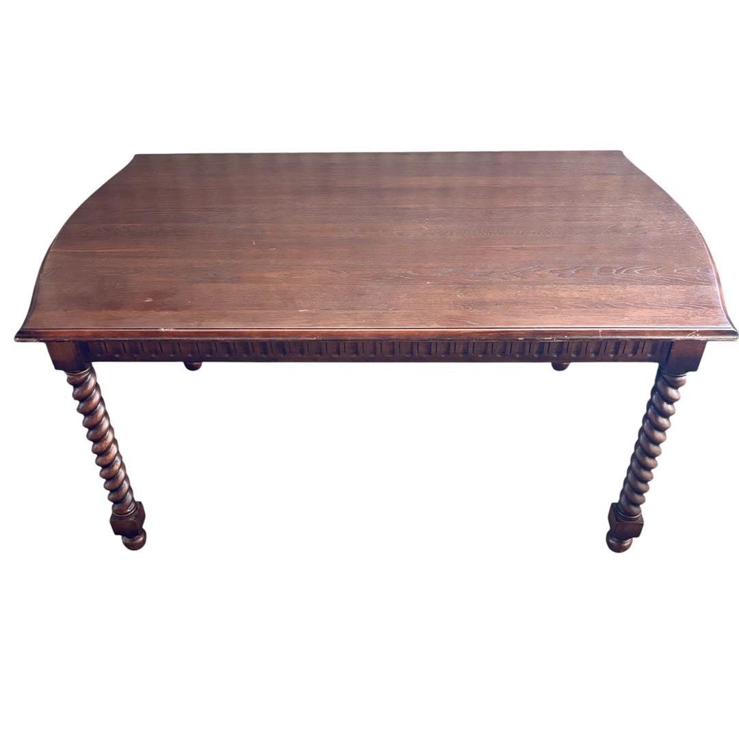 ダイニングテーブル ネジリ脚角 食卓テーブル 145cm アンティーク