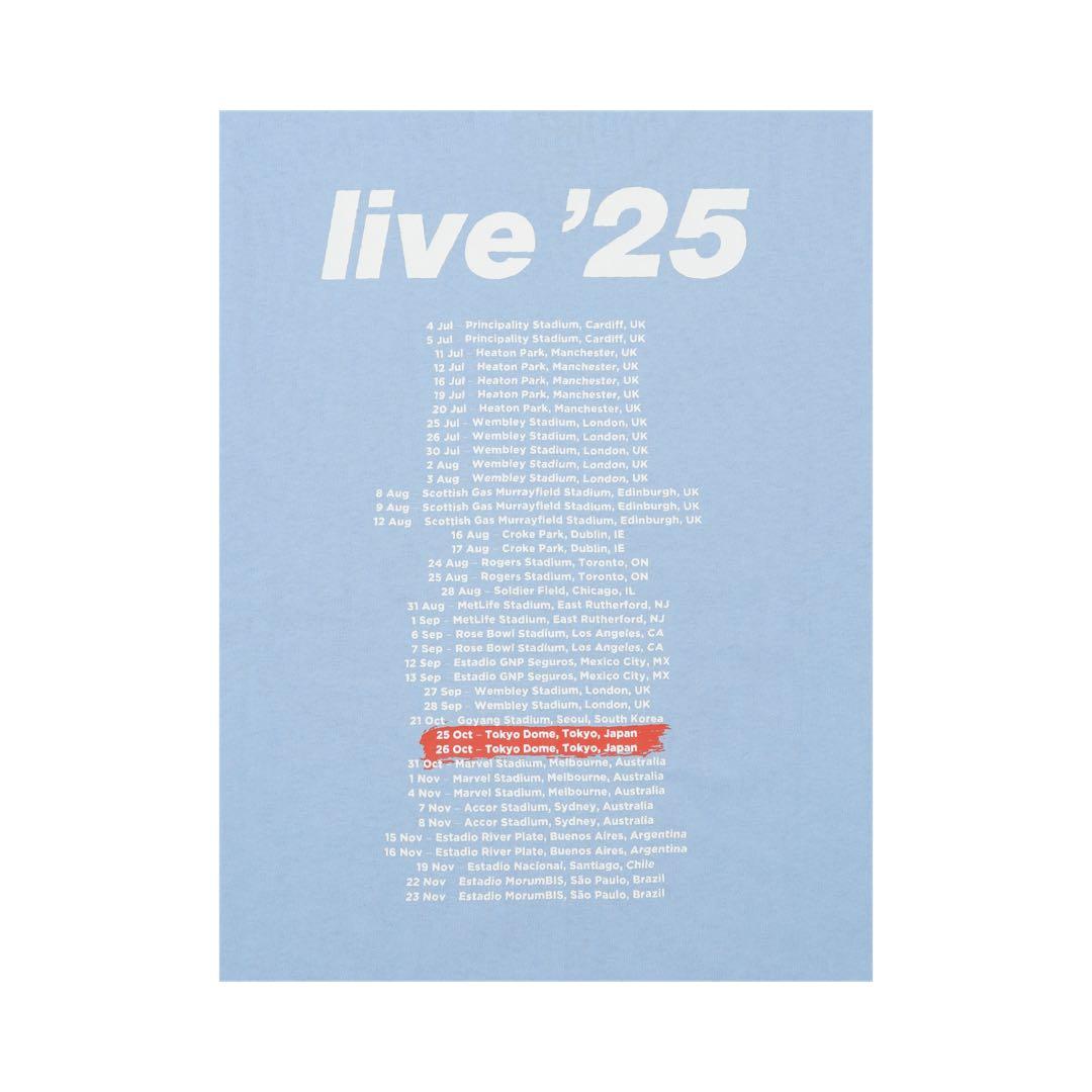 【日本限定】 オアシスライブTシャツ 2025 水色・Mサイズ 美品