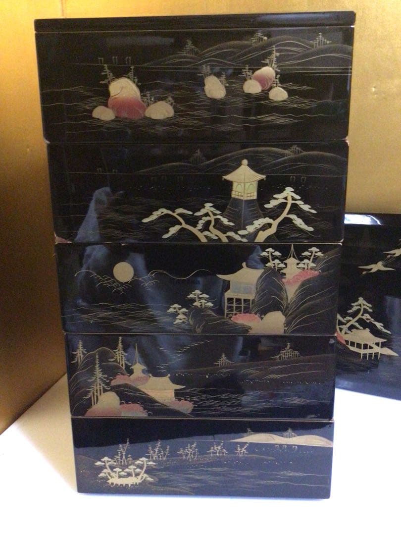 豪華蒔絵 五段重箱 二枚蓋