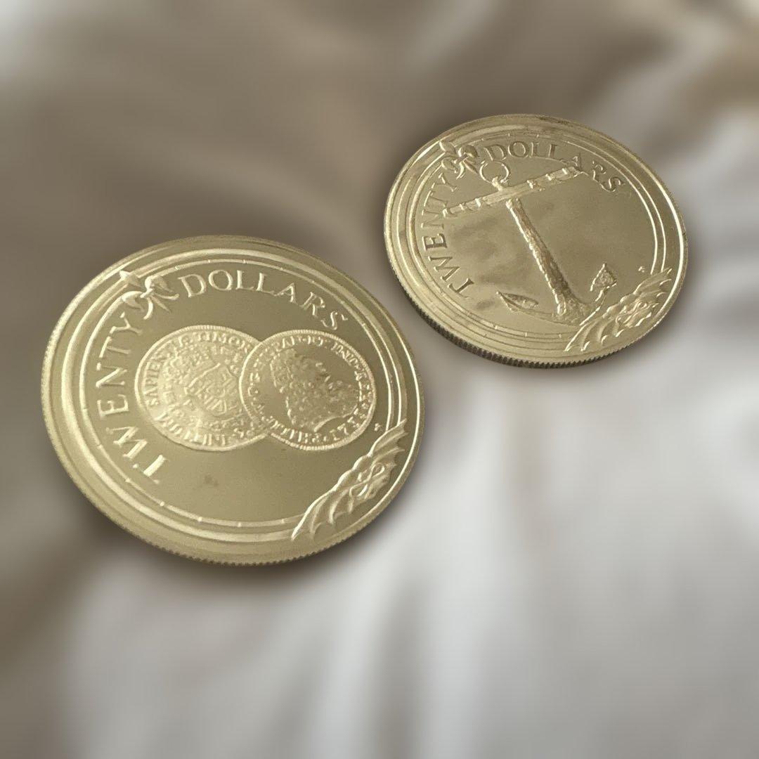 【未使用級】英領ヴァージン諸島 20ドル銀貨 1985年 SV925