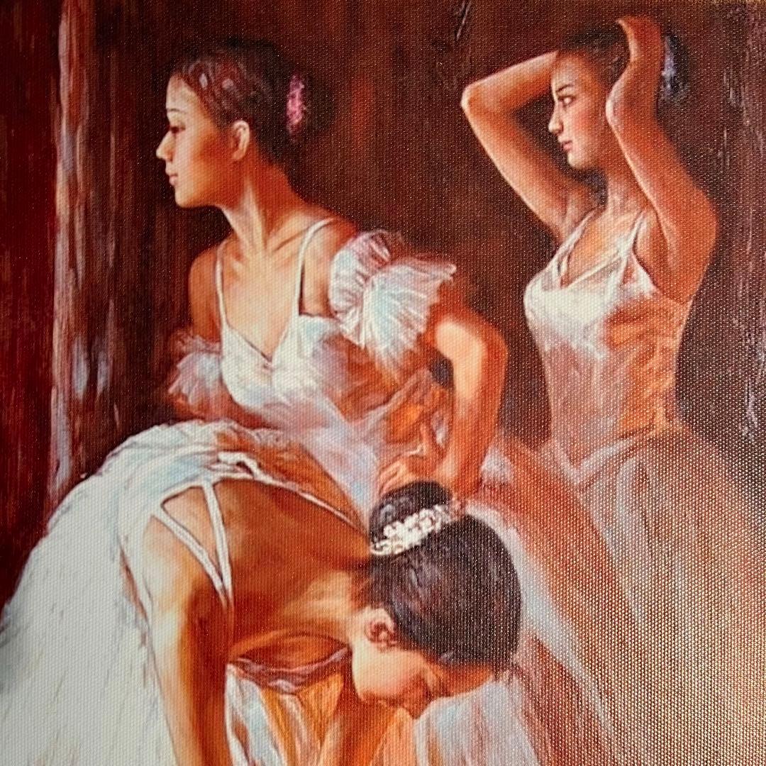 キャンバスプリントアート バレリーナ 絵画 額付き インテリア