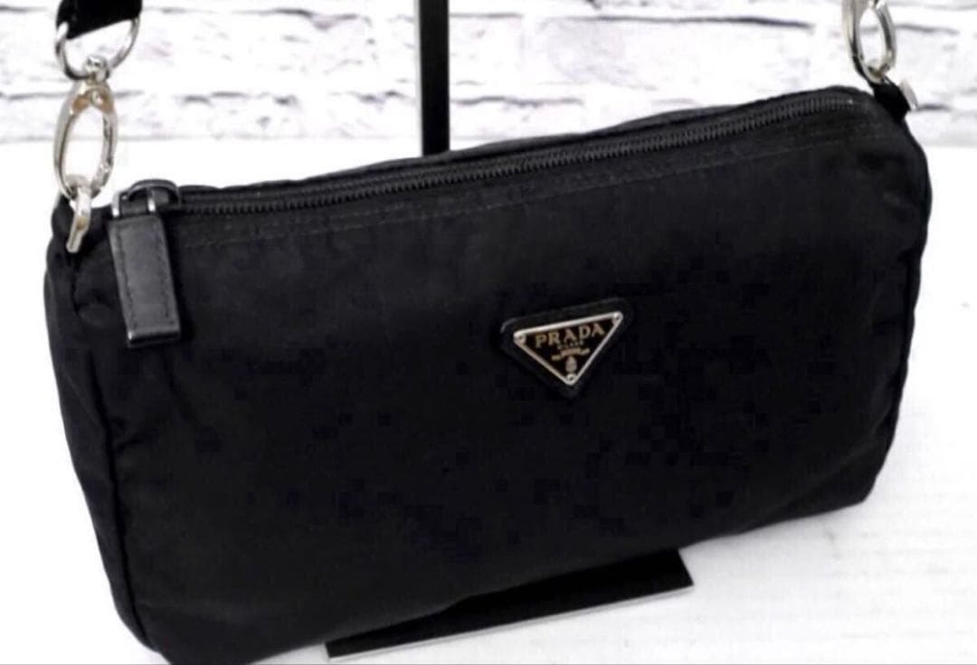 ◆ PRADA プラダ テスート ナイロン ショルダー カメラ バッグ ポーチ黒
