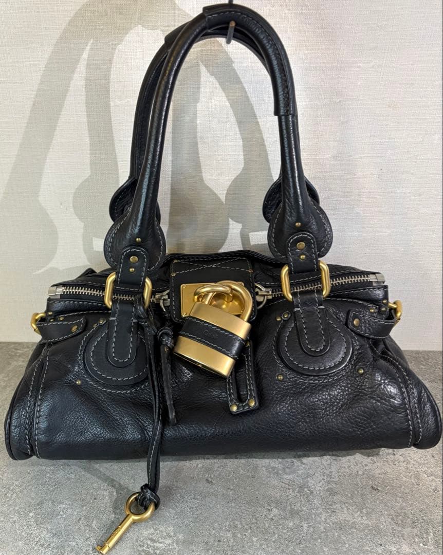 【美品】【即日発送手続】Chloé パディントン ハンドバッグ黒　クロエ
