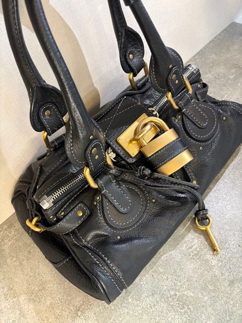 【美品】【即日発送手続】Chloé パディントン ハンドバッグ黒　クロエ