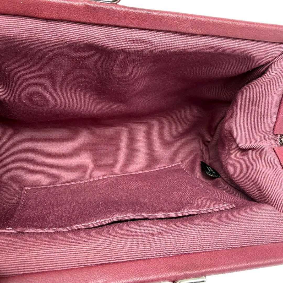 美品 COACH ポーチ がま口 シグネチャー キャンバス パープル