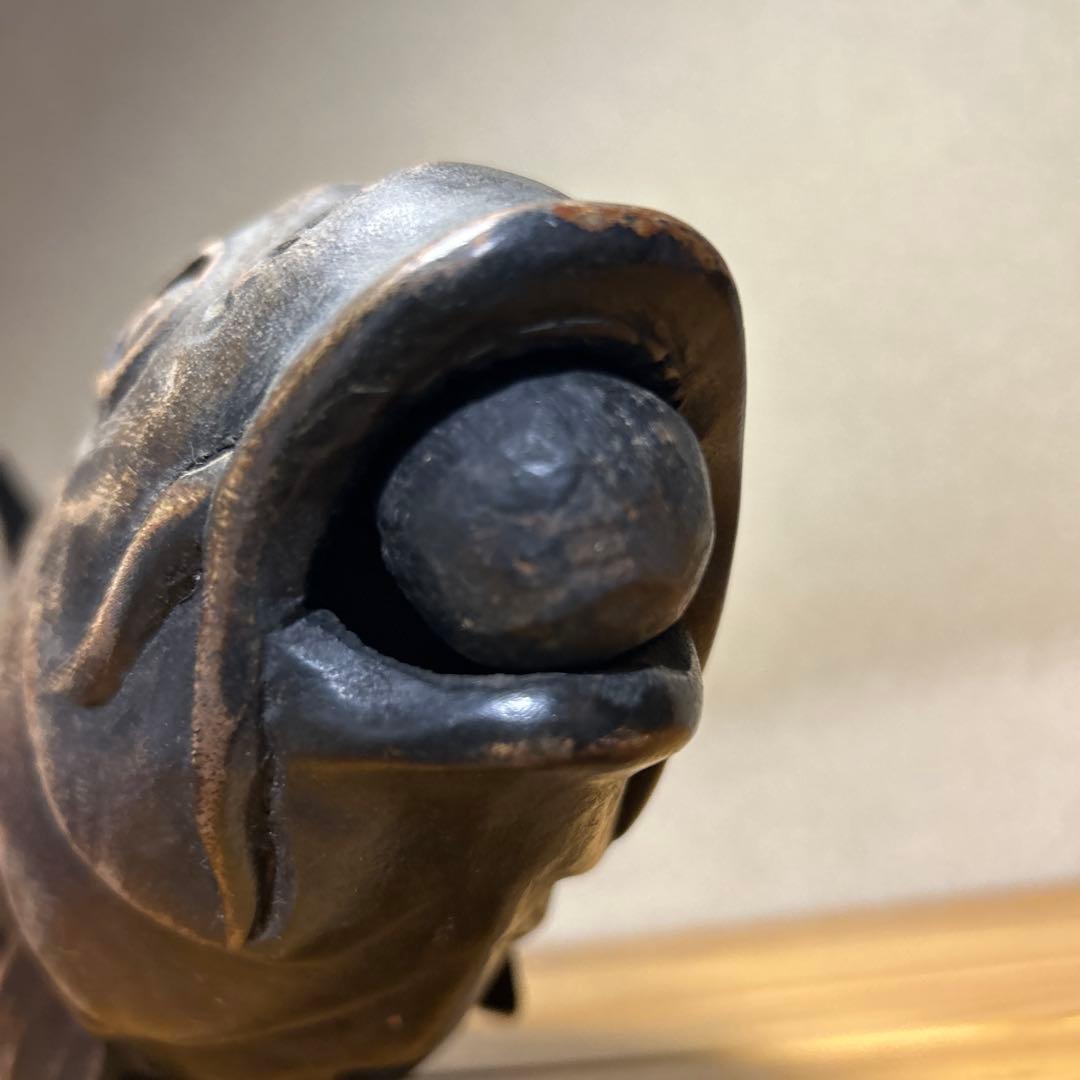 超メルカリ市　木彫　囲炉裏　自在鉤　魚横木　アンティーク　全長約４４cm