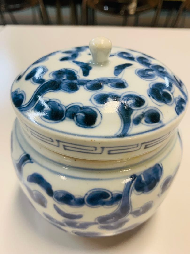 中国清時代染付(青花)お壺