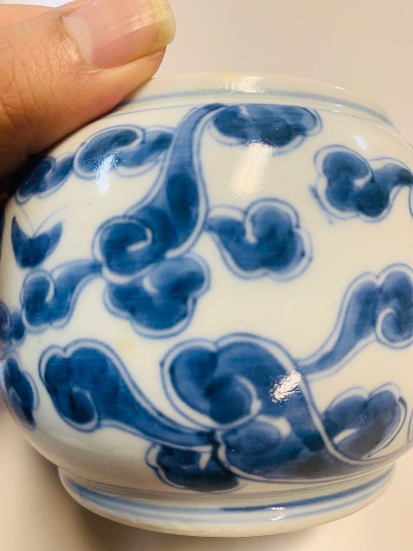 中国清時代染付(青花)お壺