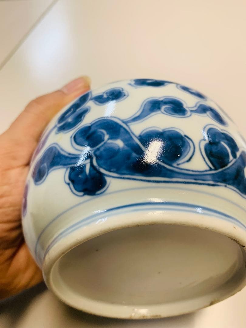 中国清時代染付(青花)お壺