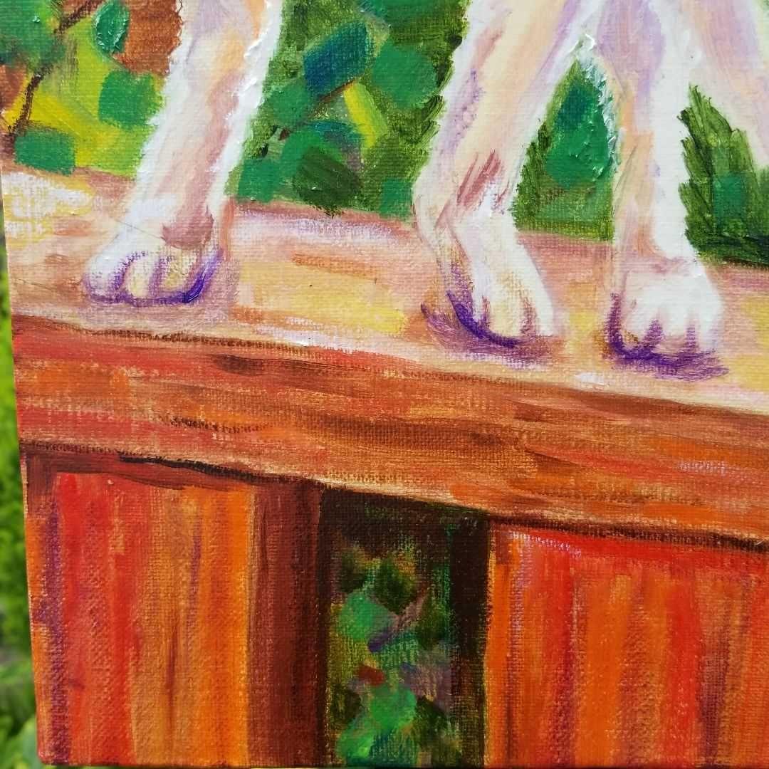 油絵　専用　向きを変える猫　 縦大きめ45.5cm