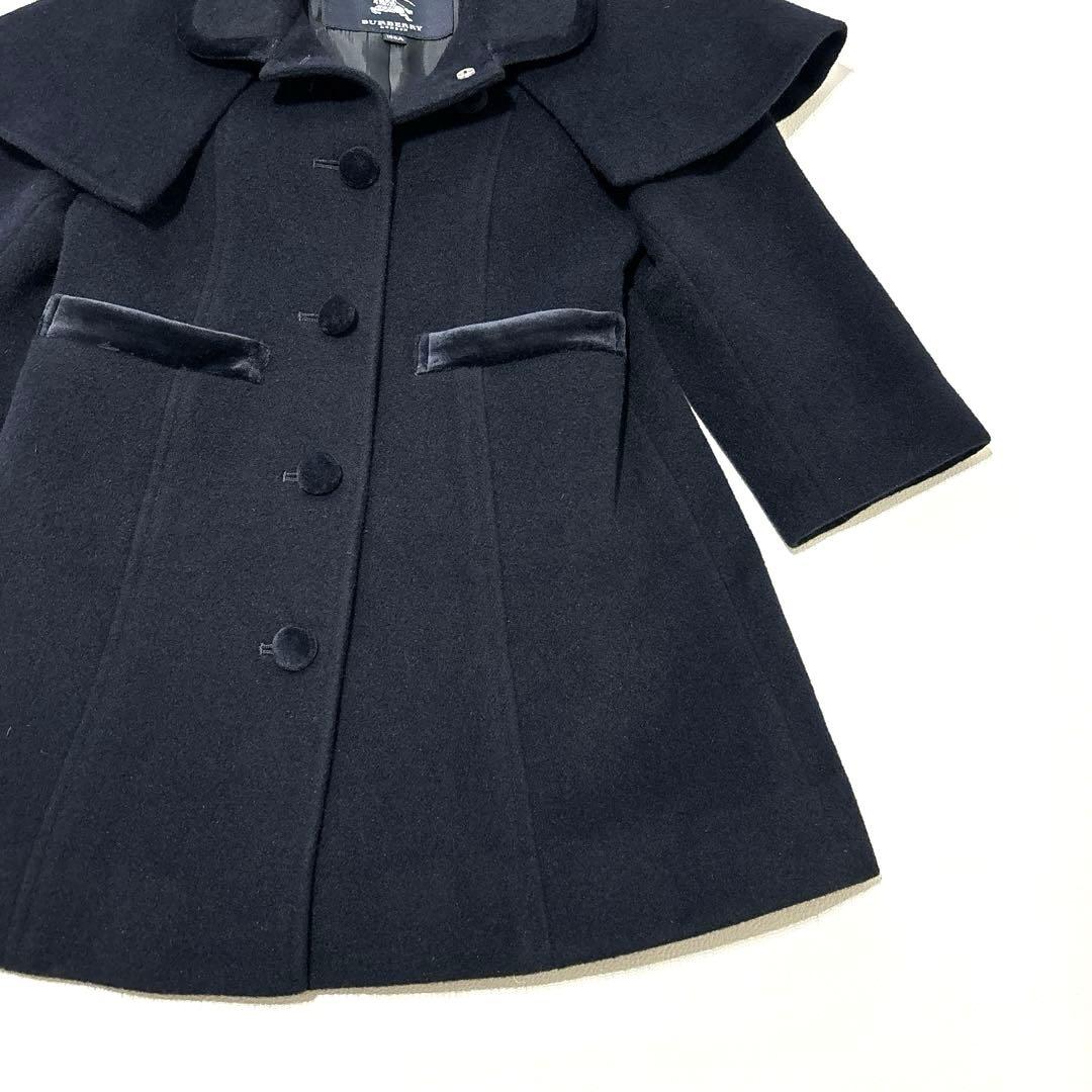 未使用✨バーバリーロンドン　キッズ　100 濃紺　ウールコート　アンゴラ