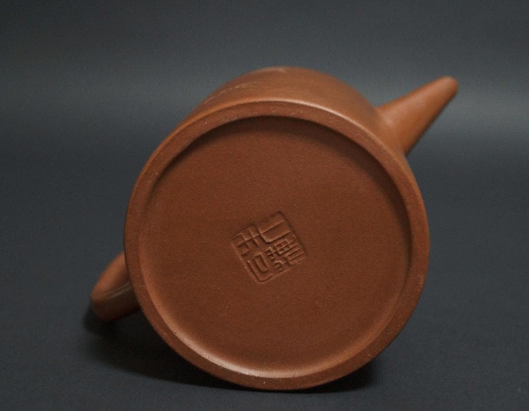 中国宜興 清 名家 朱石梅 款 細工彫り『竹漢詩文』 造形紫砂壺 急須 茶道具