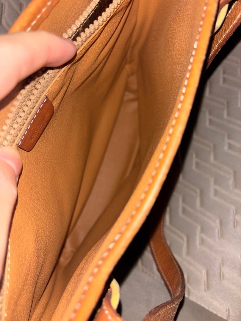 セリーヌ　マカダム　ダークブラウン ドットパターン トートバッグ