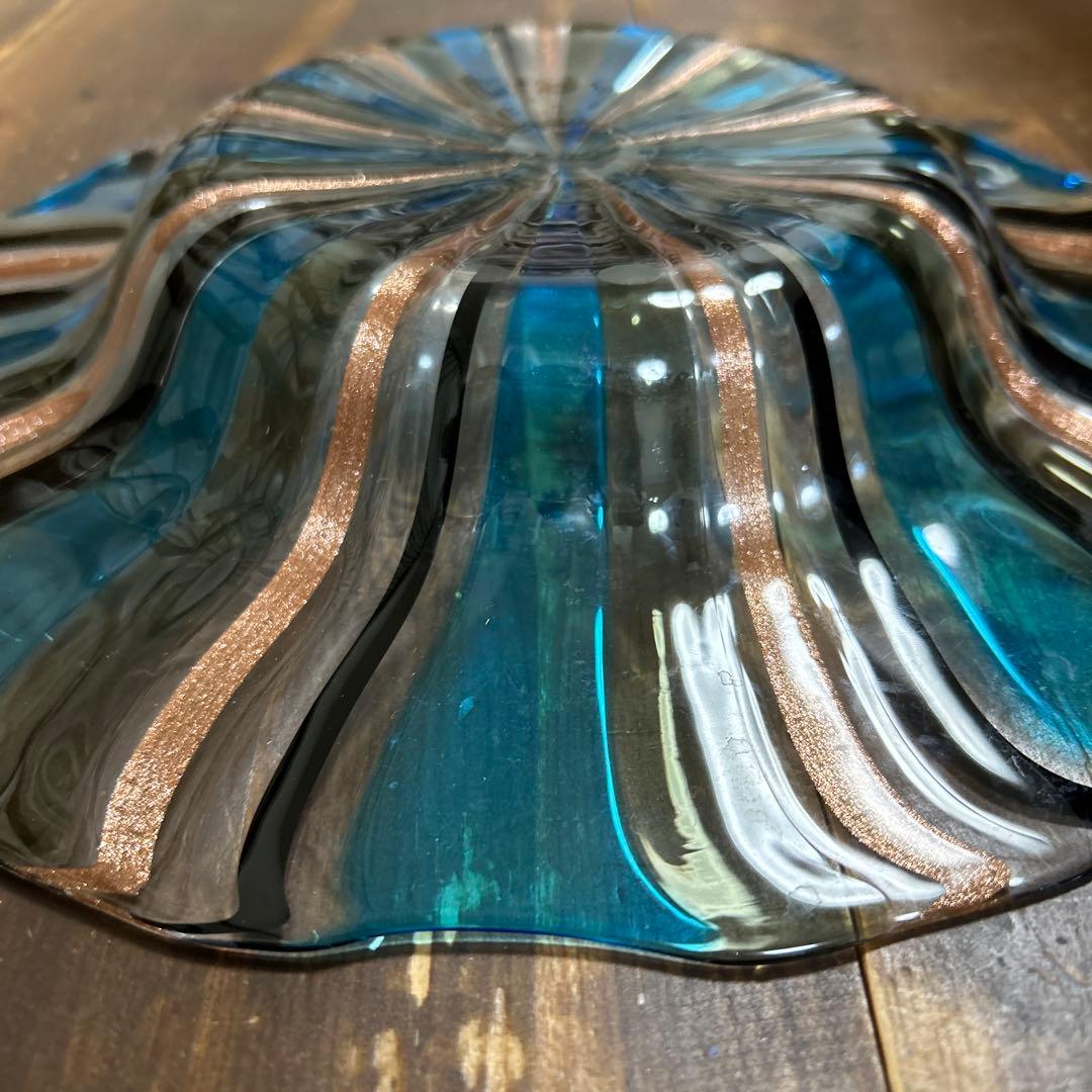 Linea Valentina 高級ヴェネチアガラス　金彩　ムラーノガラス　大皿