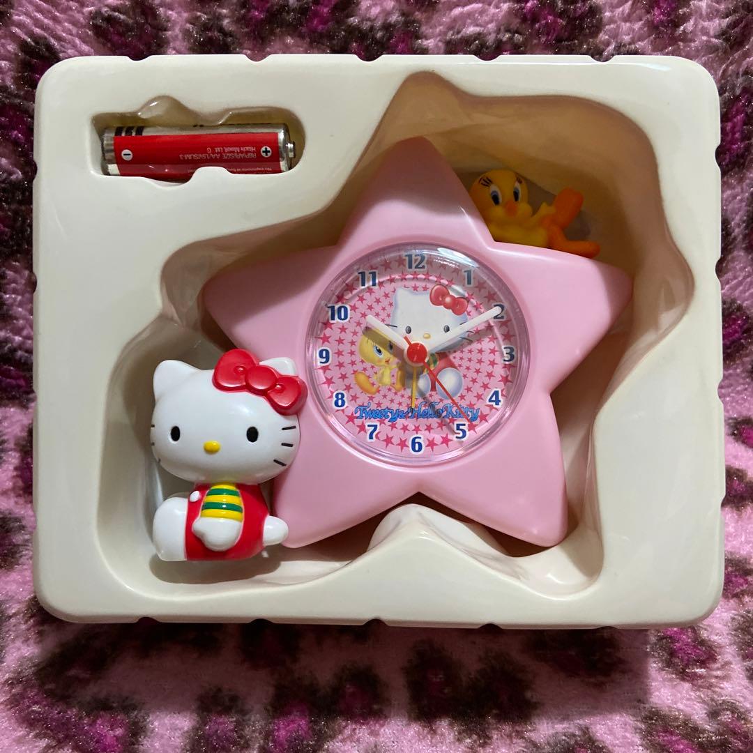ハローキティ×トゥイーティー　レトロ　小僧寿し　お星さま時計　未使用