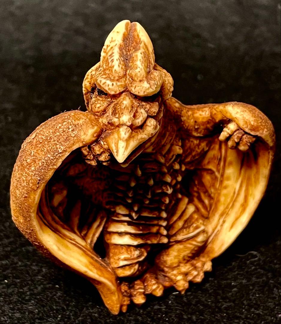 東宝怪獣根付　ラドン（初代）　木札　木箱付き　ゴジラ　未使用品