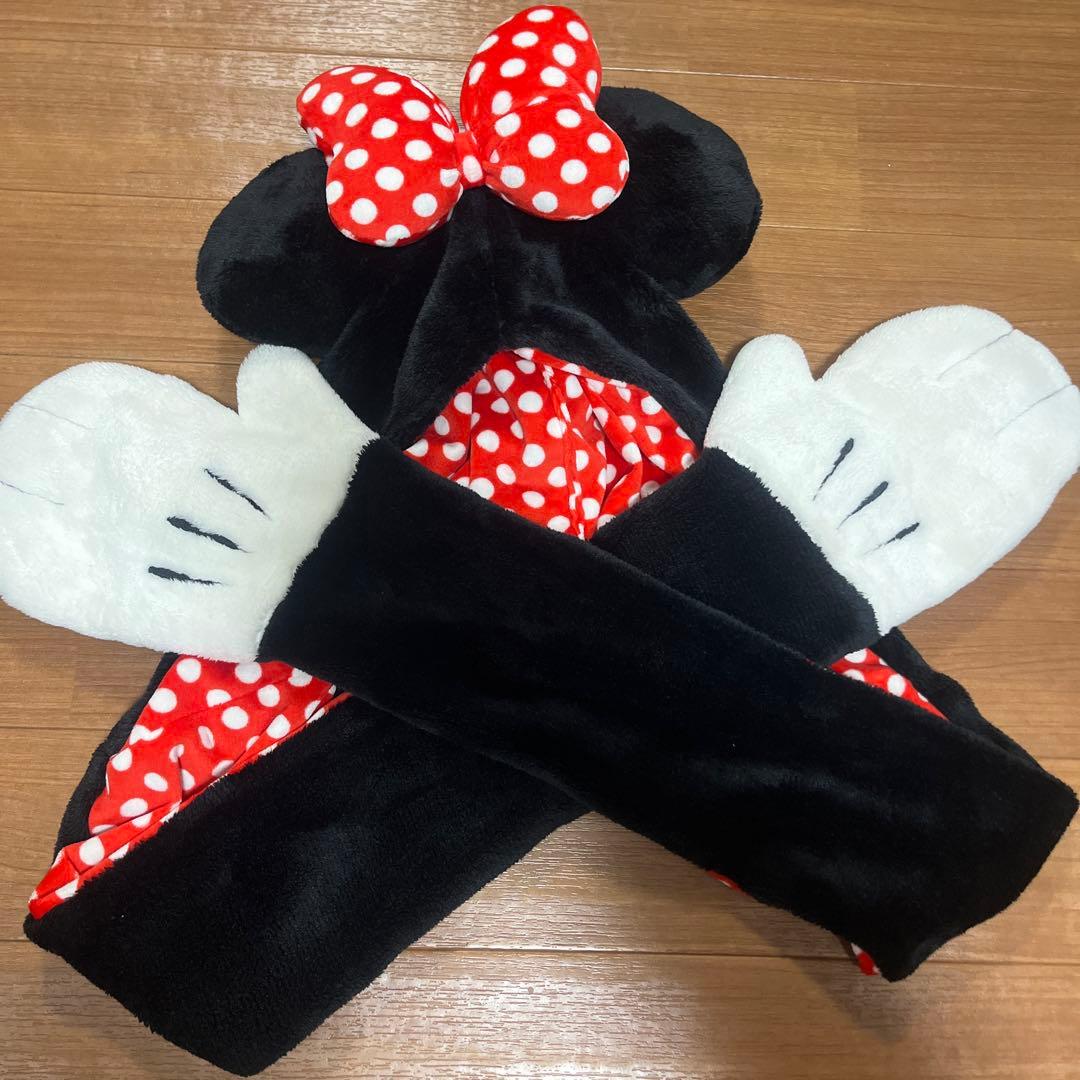 ディズニー ミニー マフラーキャップ マフラーファンキャップ 被り物 帽子