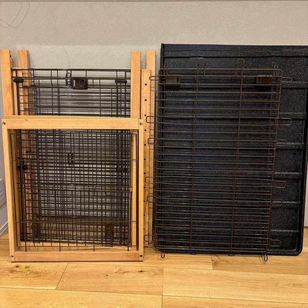 リッチェル 木製スライドペットサークル 屋根付き パピー 成犬 老犬