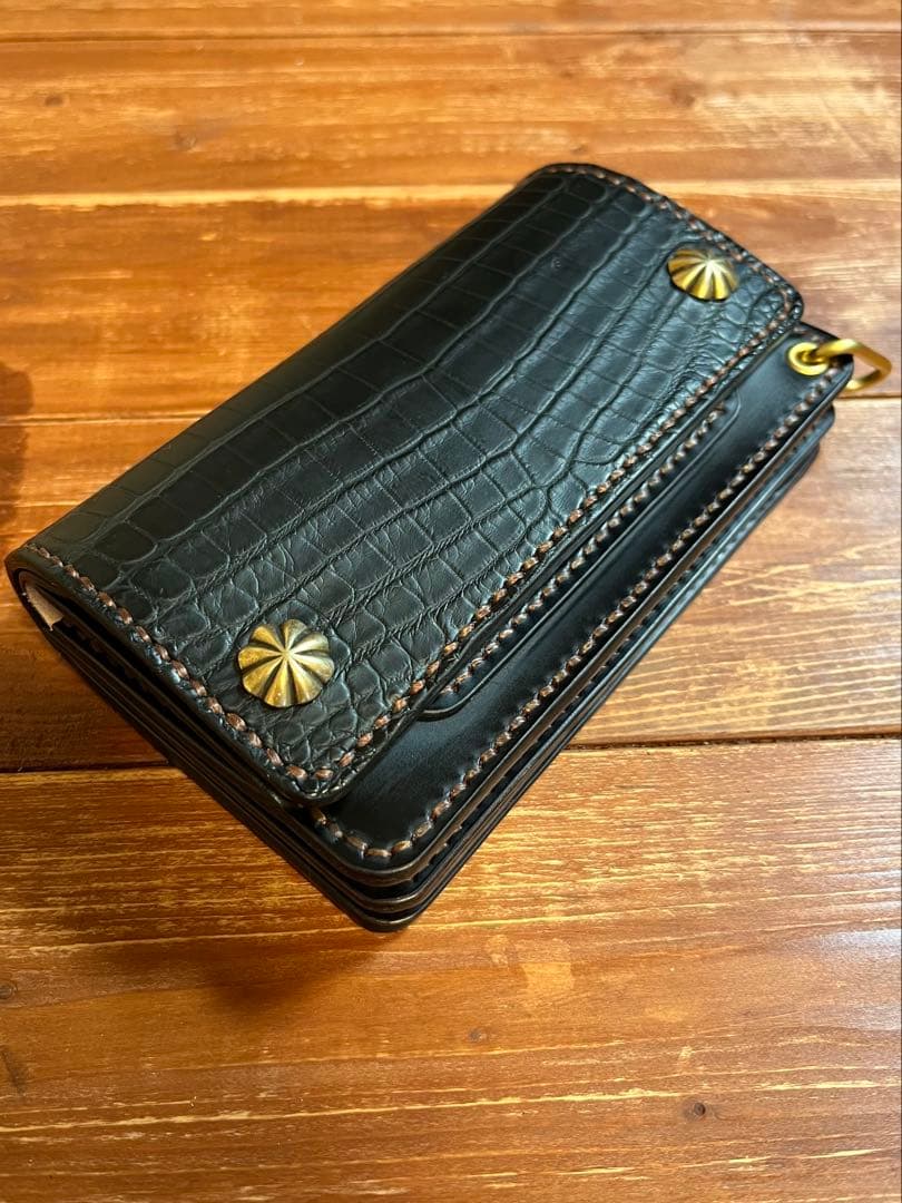 【K.A.Z】オーダー クロコダイル コードバン トラッカーウォレット