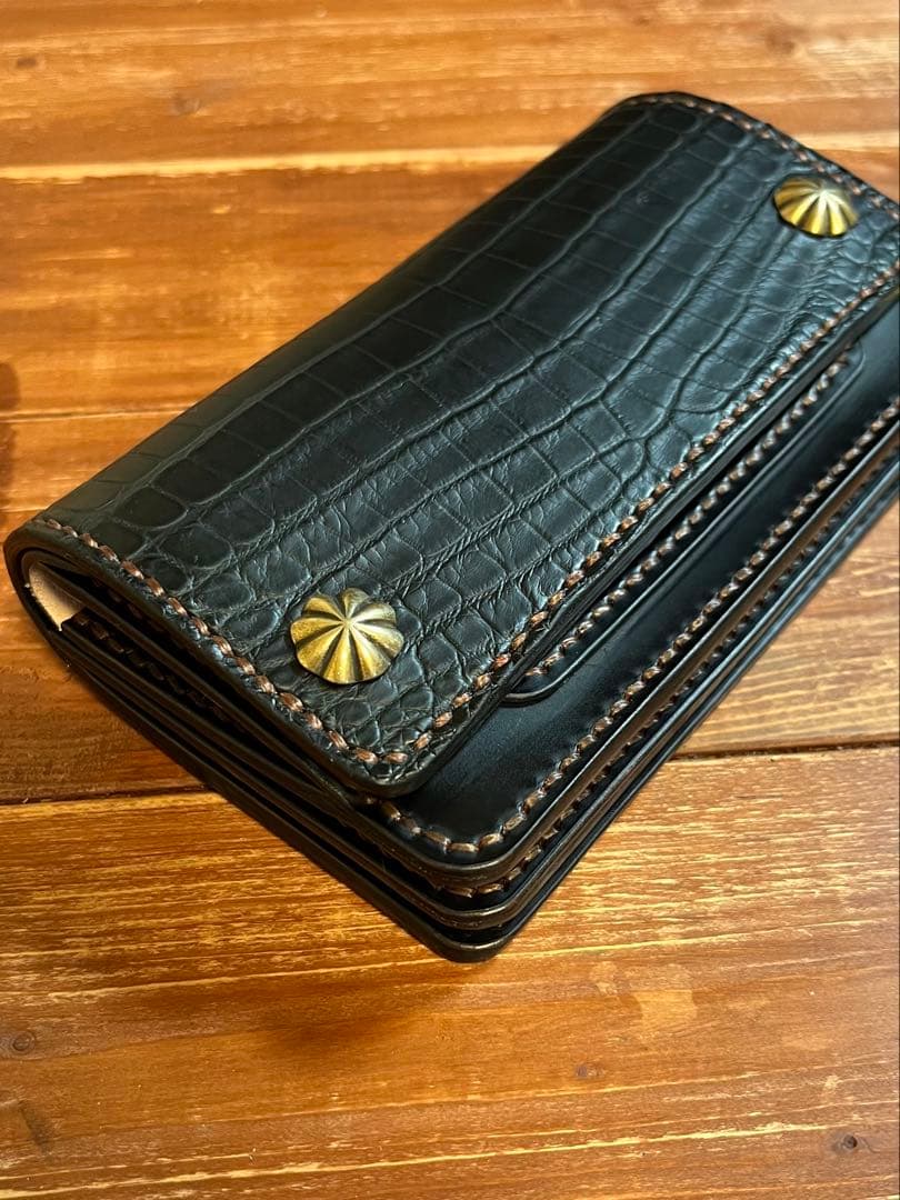 【K.A.Z】オーダー クロコダイル コードバン トラッカーウォレット