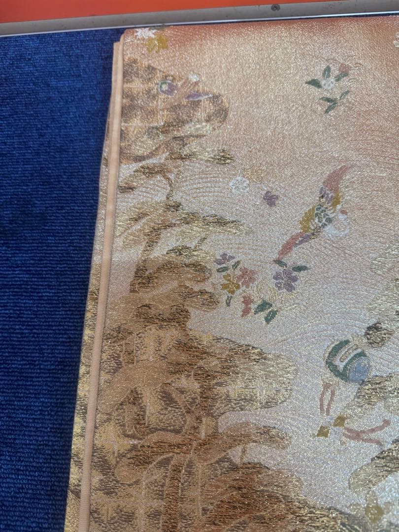 2668袋帯 古代彫金紋 西陣織 金糸　高級上質上品　約440cm 未使用