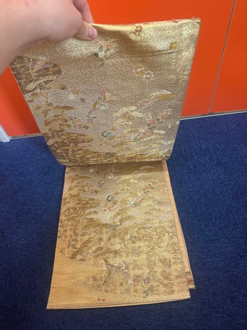 2668袋帯 古代彫金紋 西陣織 金糸　高級上質上品　約440cm 未使用