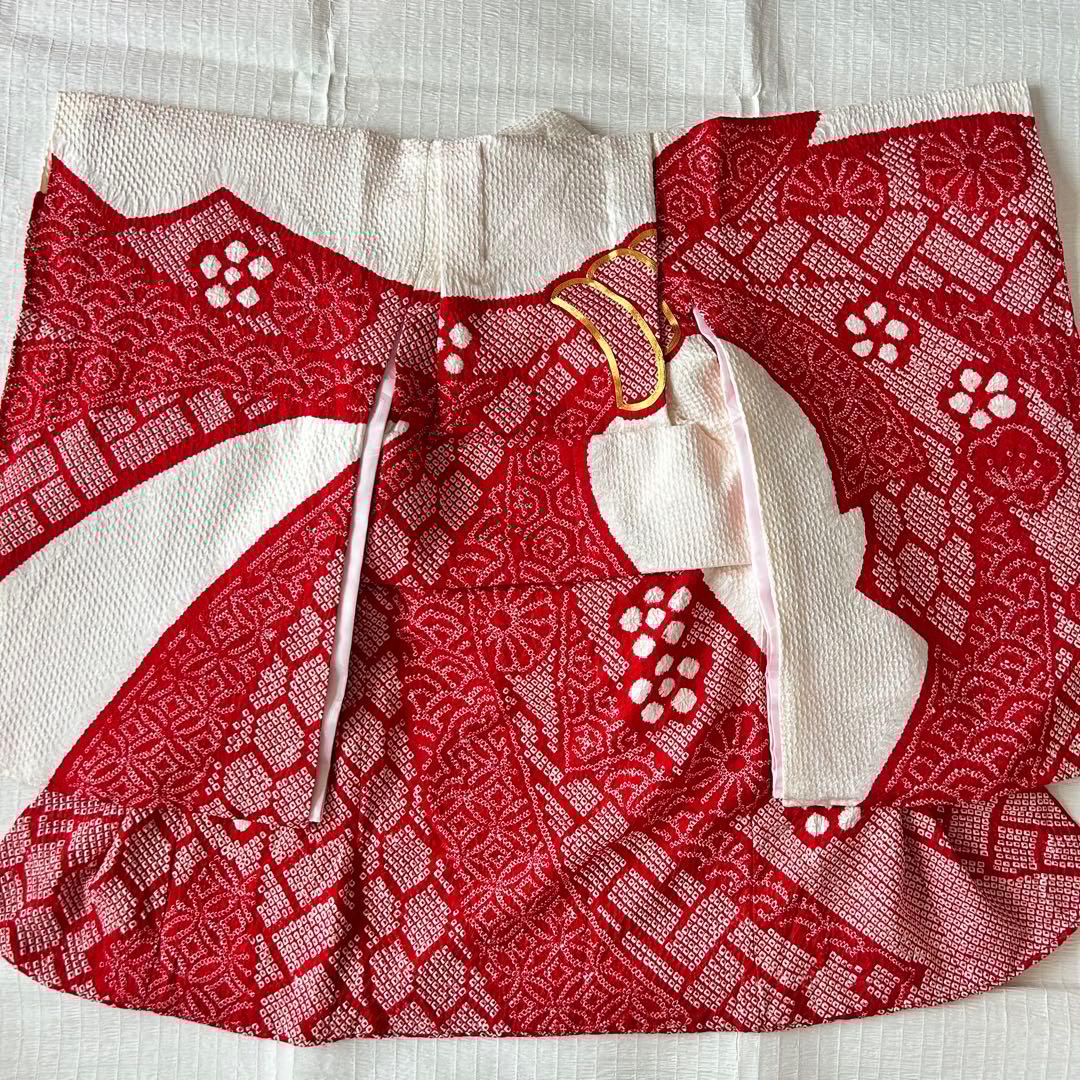miya 七五三 総絞り 着物 長襦袢 正絹 被布 三歳 753 金駒刺繍