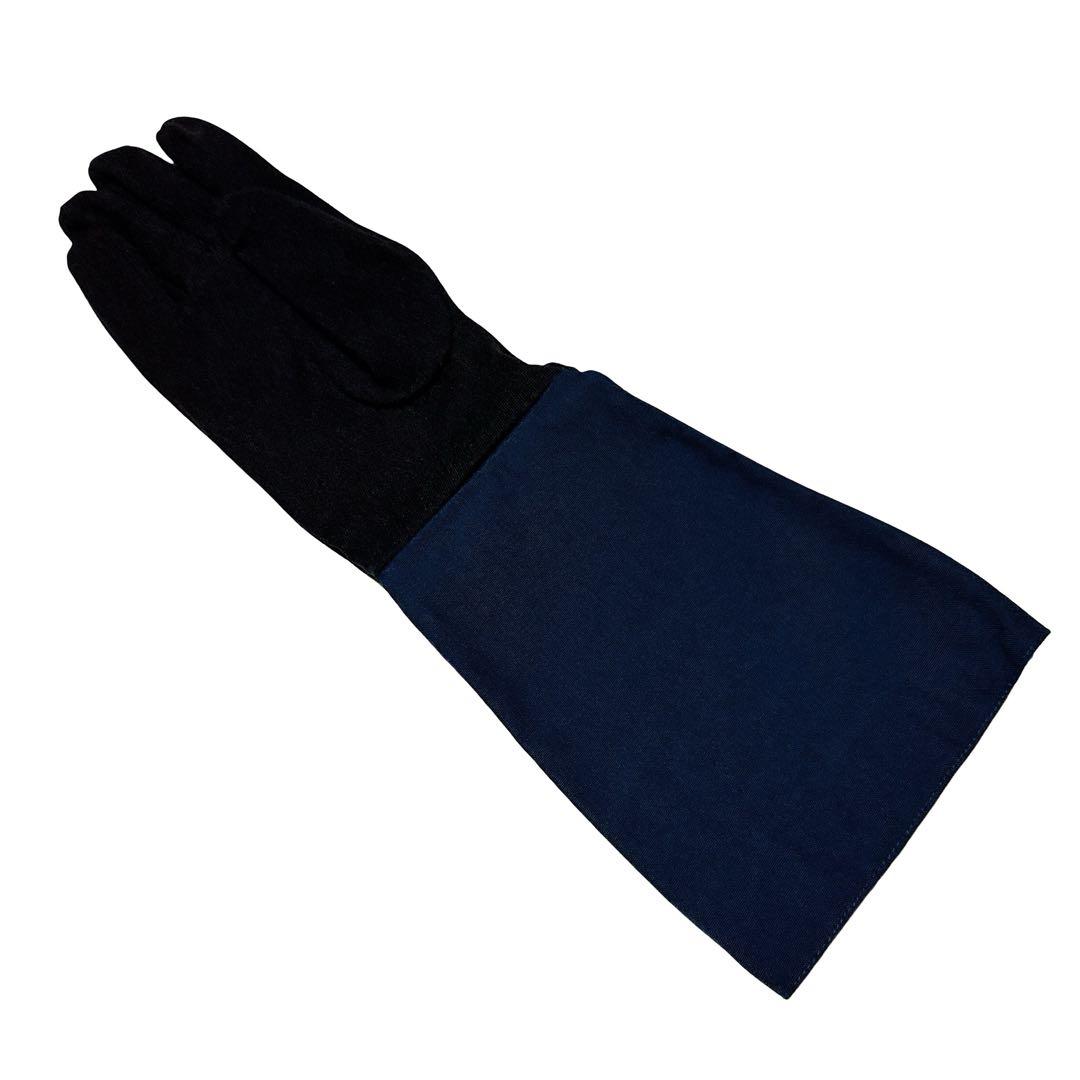 【未使用】プラダ ロゴ ロング 手袋 グローブ サイズ6 ブラック ネイビー