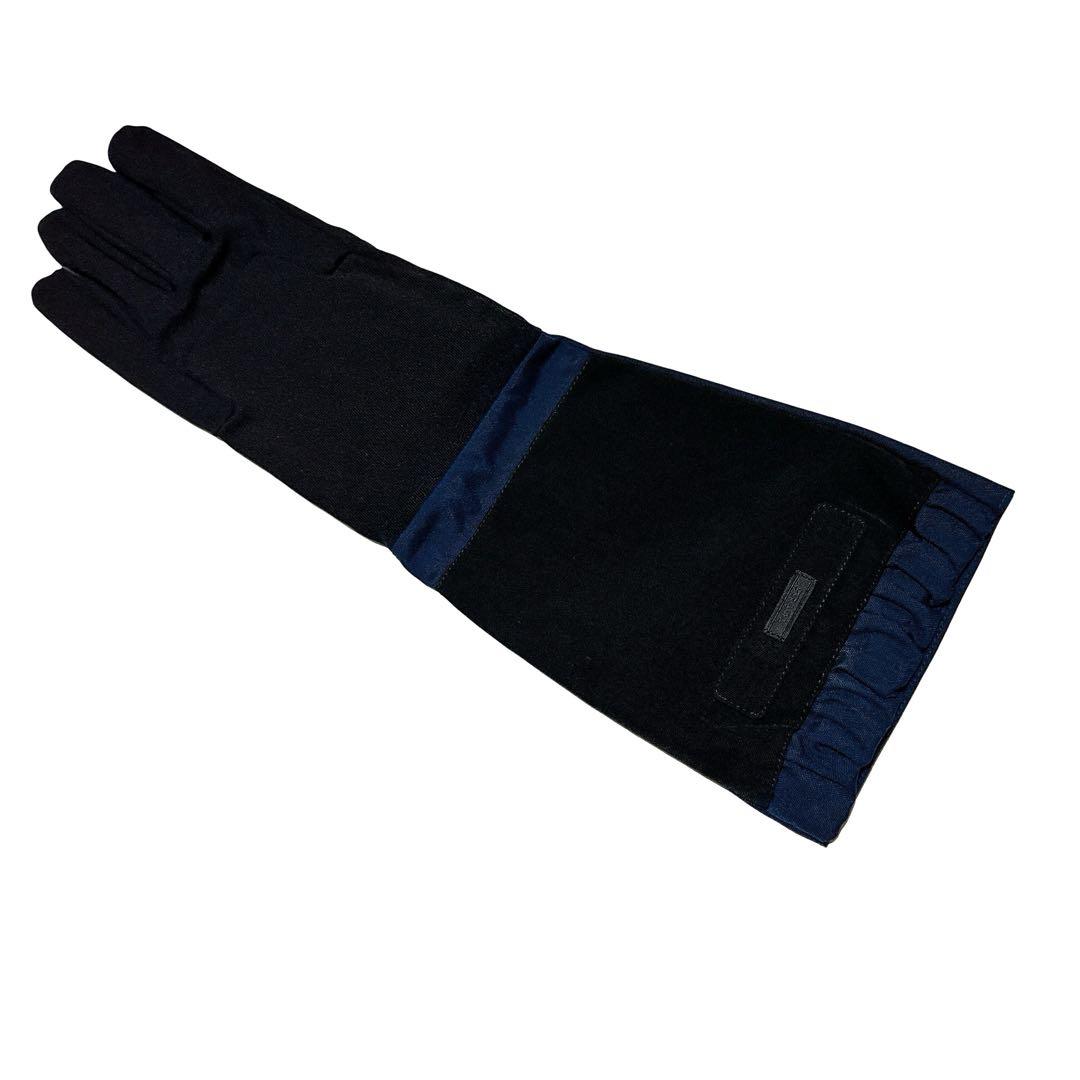 【未使用】プラダ ロゴ ロング 手袋 グローブ サイズ6 ブラック ネイビー