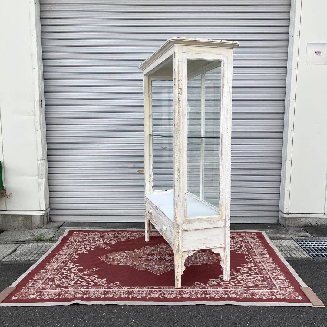 引き取り限定 宮城県◾️アンティーク古家具 大型サイズ ケビントディスプレイ棚
