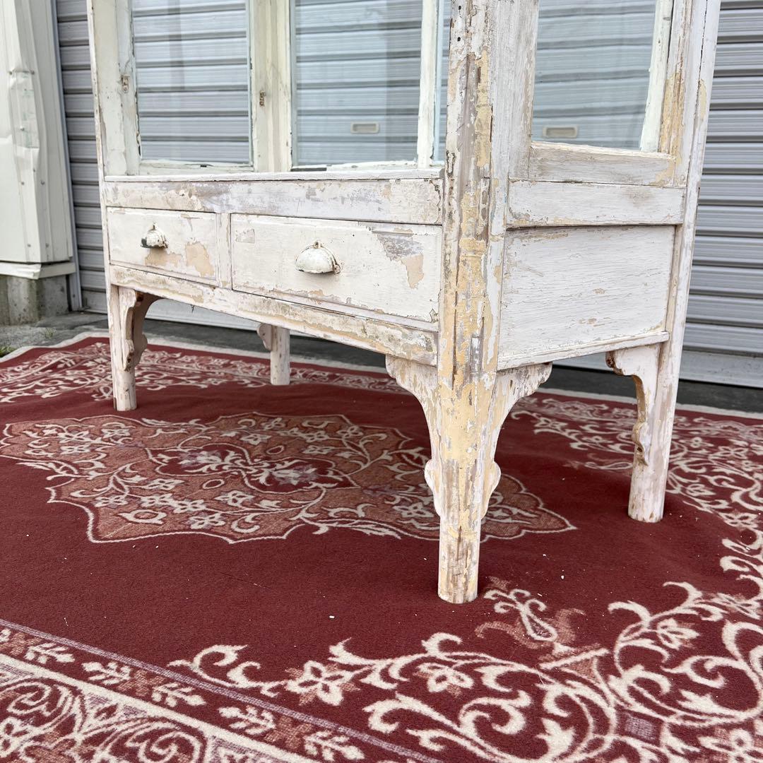 引き取り限定 宮城県◾️アンティーク古家具 大型サイズ ケビントディスプレイ棚