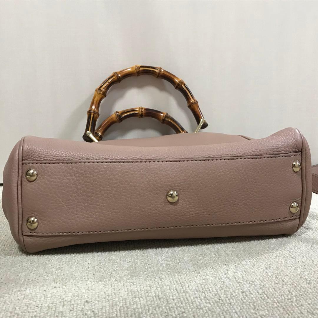 し*み様 GUCCI　ピンク　2WAY ショルダーバッグ　バンブー　スモール　レ