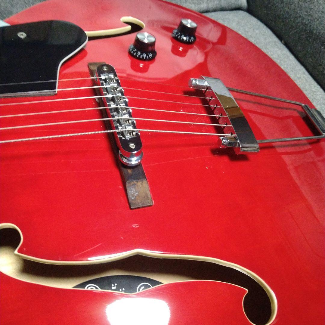 Grote セミアコースティックギター レッド