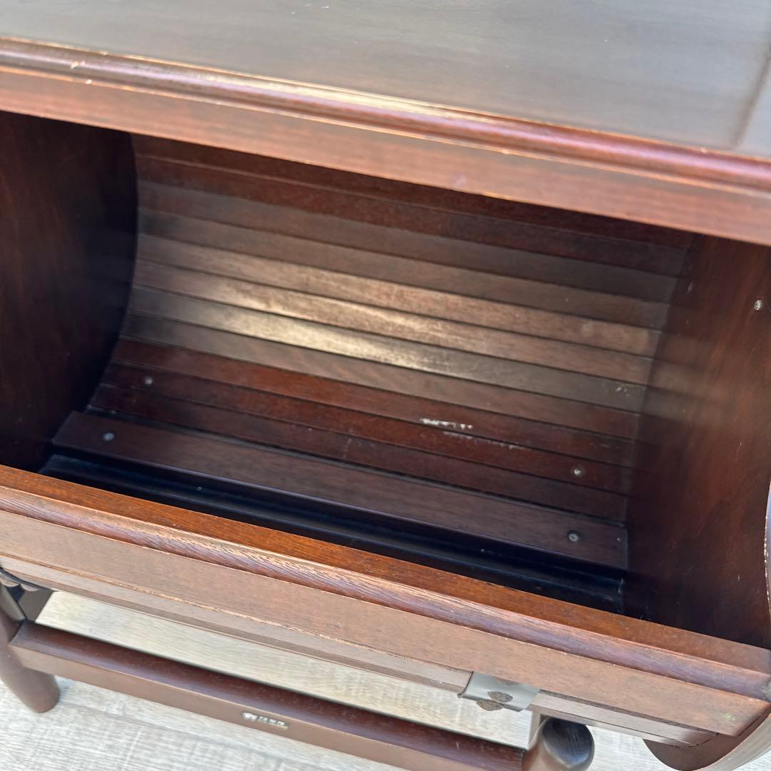 オールドカリモク　サイドテーブル　マガジンラック　花台　昭和レトロ