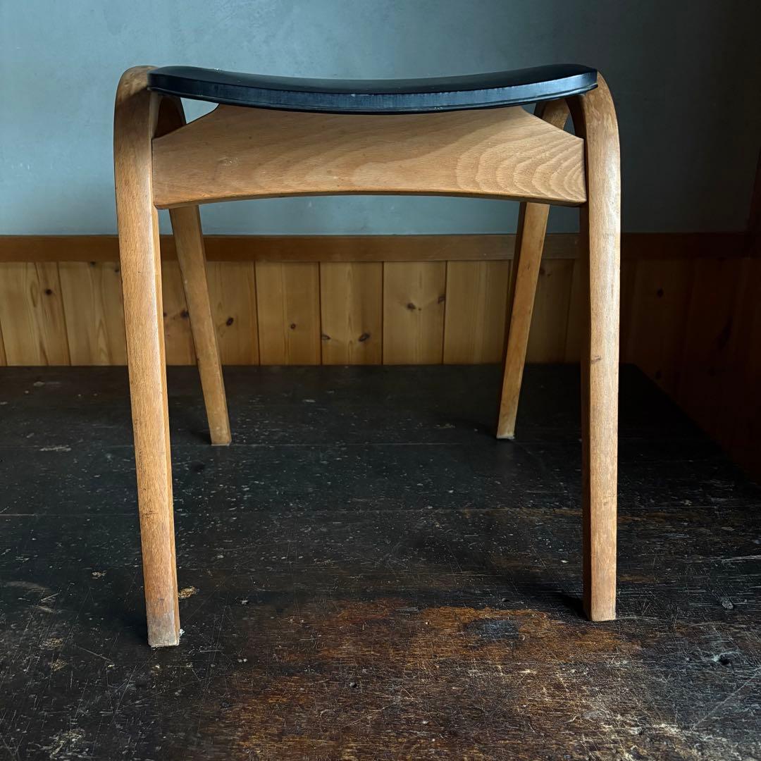 ビンテージ★秋田木工スタッキングスツール　剣持勇 ブラック