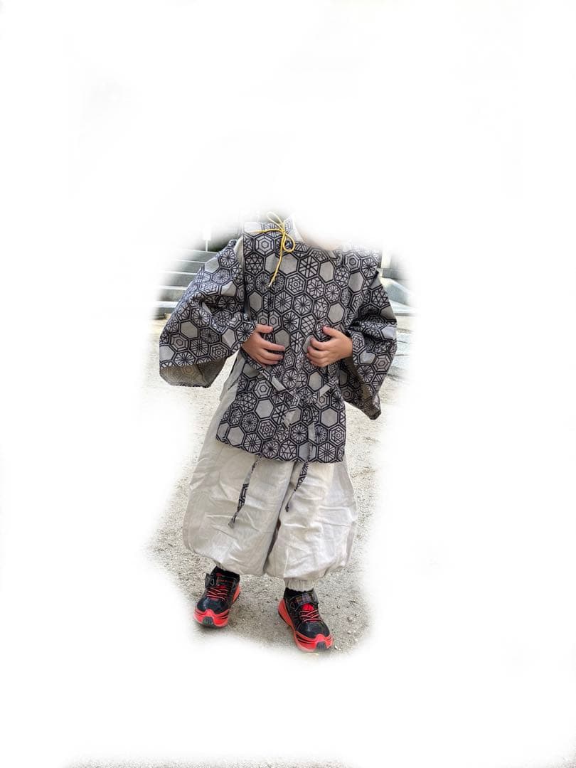 【マツエリ】童の水干、甚平セット(ペンギンのおしり)