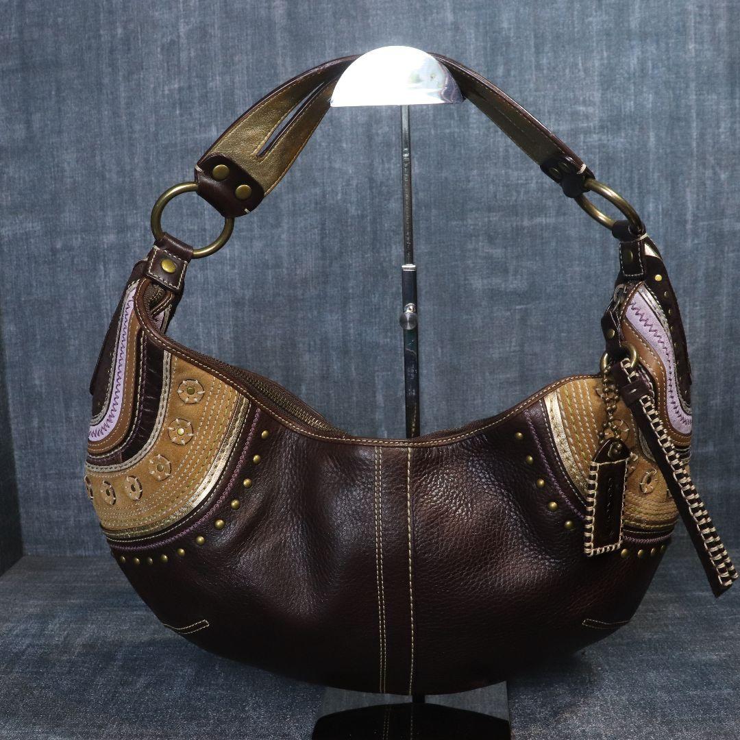 希少 COACH クロワッサン レザー ホーボー ワンショルダーバッグ
