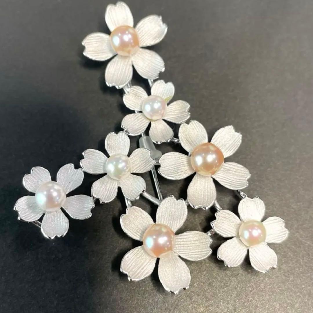 パールブローチ　入学式　卒業式　本真珠　（検索用ワード-ミキモト-あこや真珠）