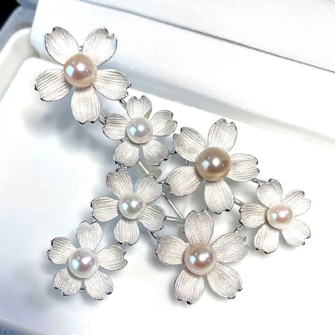 パールブローチ　入学式　卒業式　本真珠　（検索用ワード-ミキモト-あこや真珠）