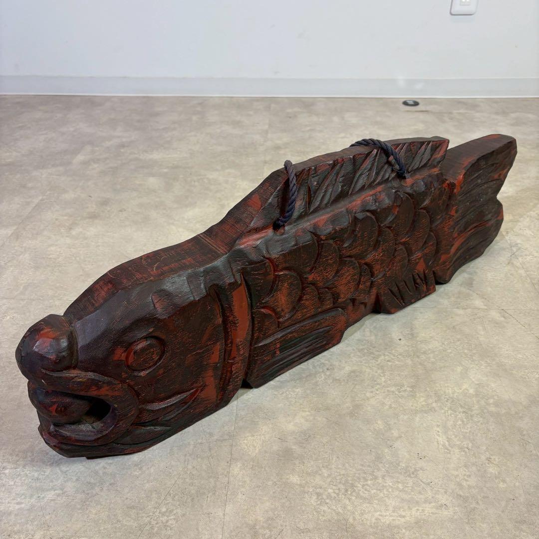 魚鼓　魚板　仏具　木製　仏教法具　骨董打楽器　特大