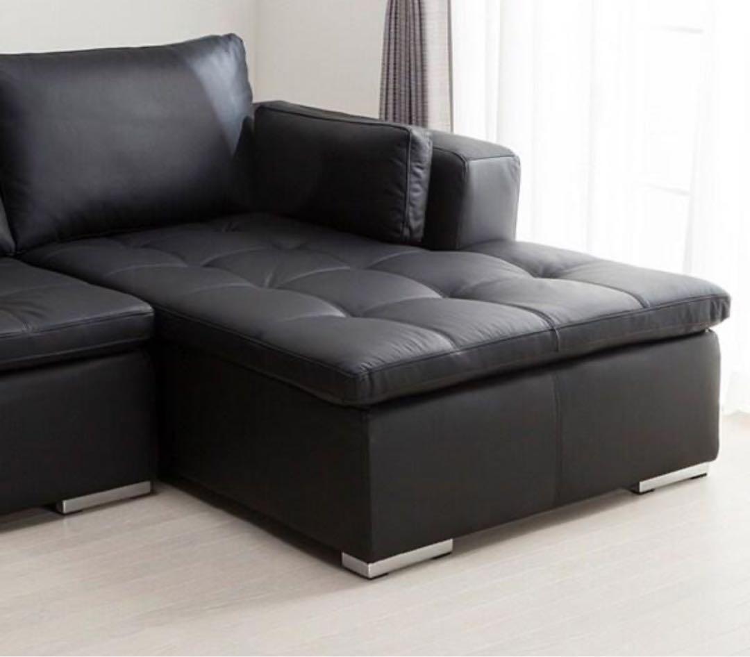 ※値下げ　ニトリ カウチソファ 左カウチ ダブルライン3LC 本革 レザー