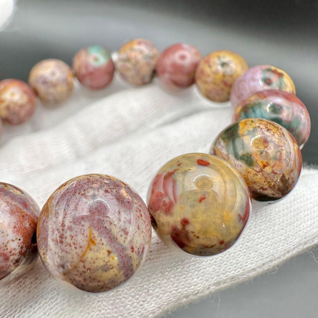 自然が創った芸術！！　オーシャンジャスパー　ブレスレット　③ピンク系