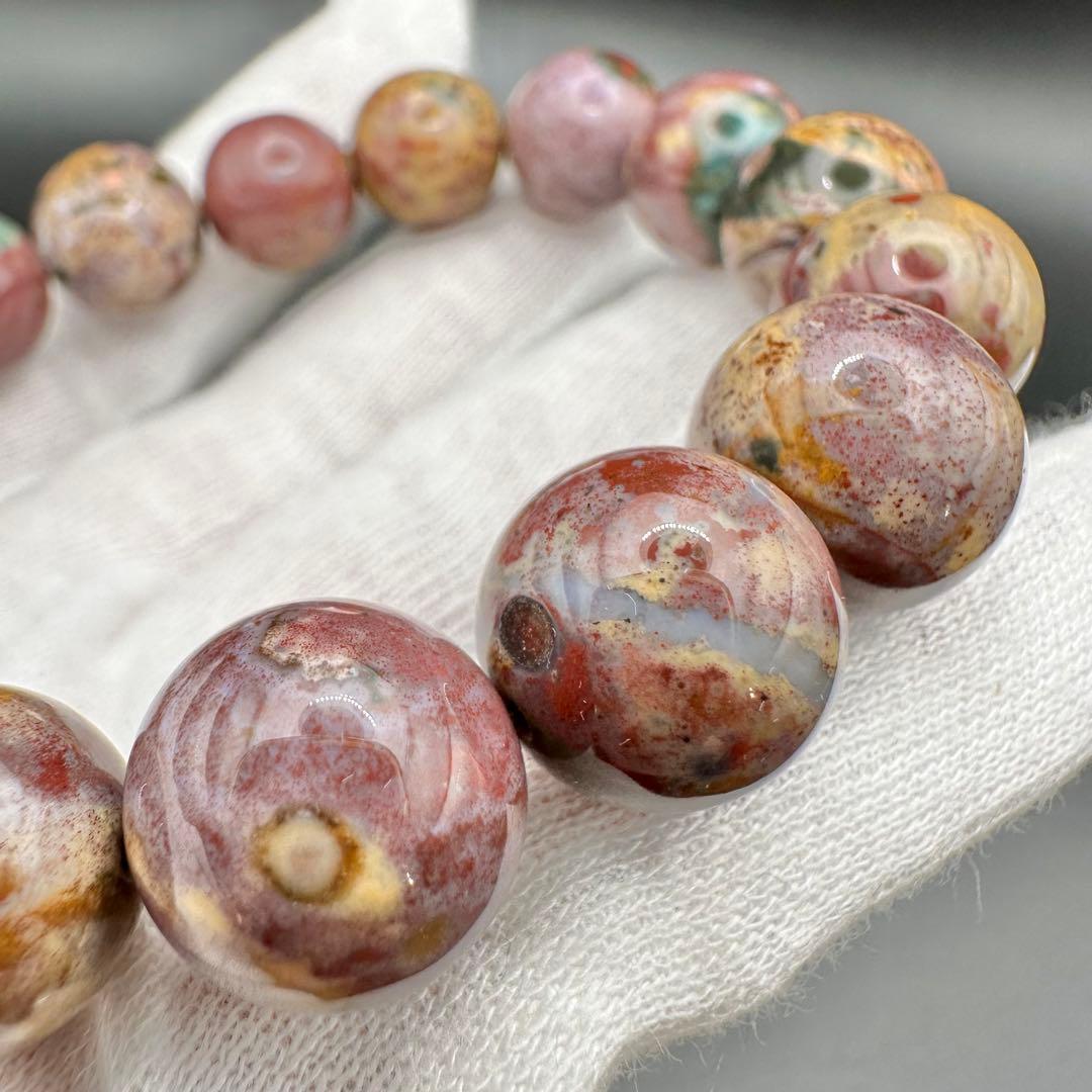 自然が創った芸術！！　オーシャンジャスパー　ブレスレット　③ピンク系